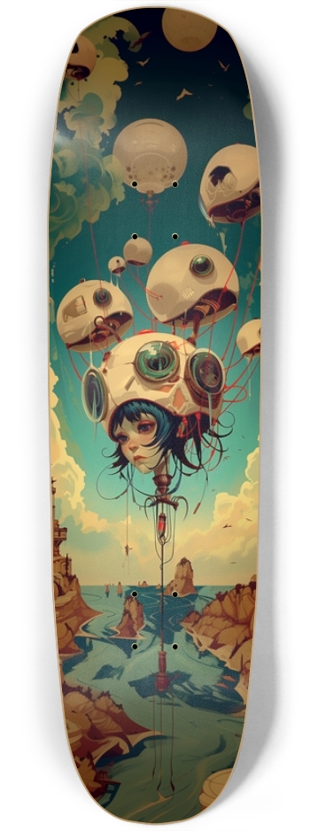 Cyborg head girl art illustration Square Nose