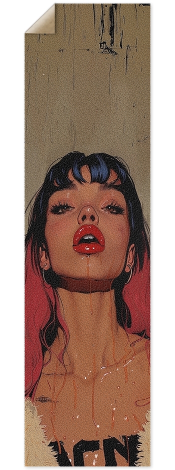 Sexy rock comic girl skateboard 9 x 33 Inch Griptape