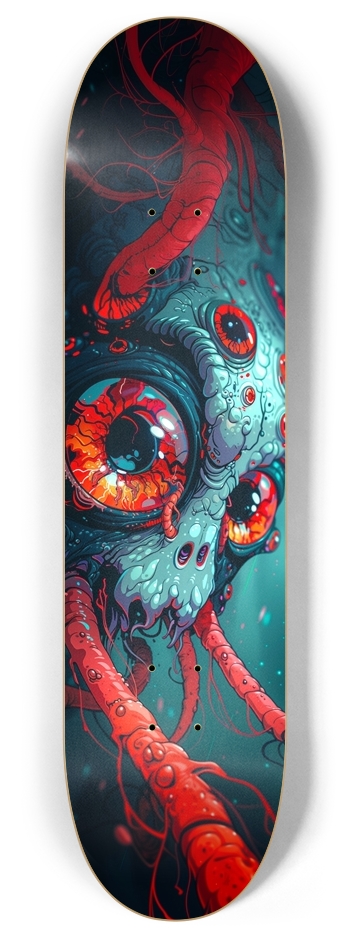 Alien octopus Monster 8 Inch Skateboard Deck