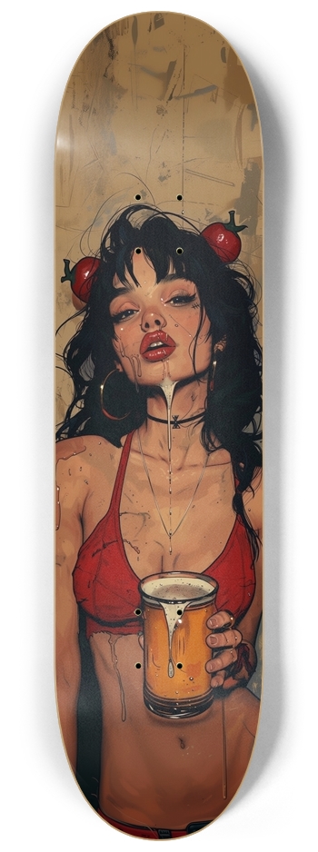 Bikini beer punk girl skateboard 8-1/4 Skateboard Deck