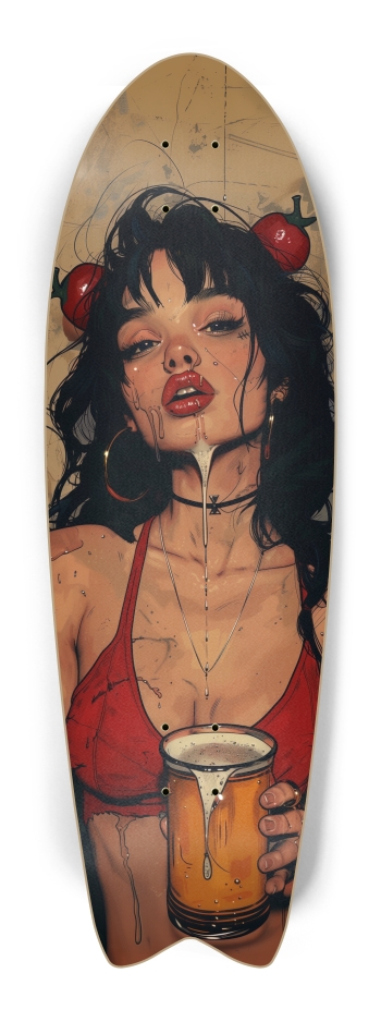 Bikini beer punk girl skateboard