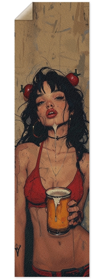 Bikini beer punk girl skateboard