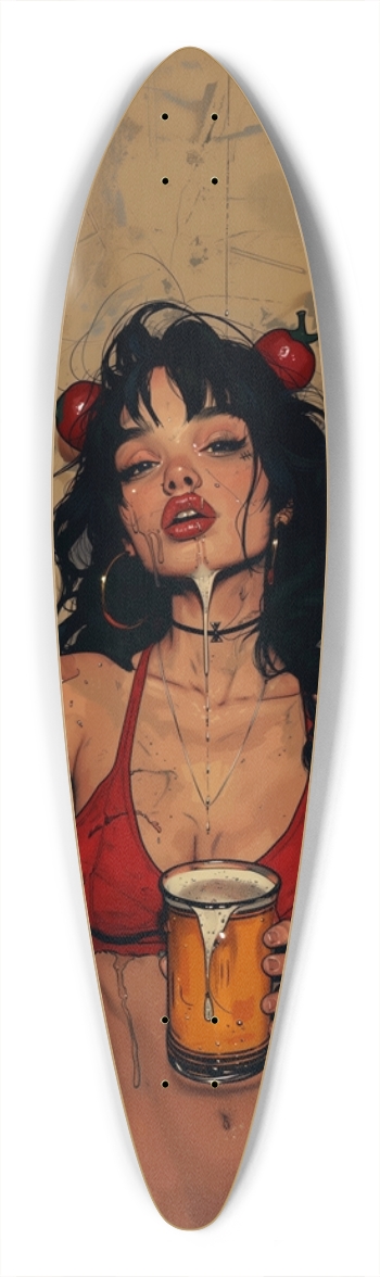 Bikini beer punk girl skateboard
