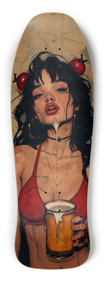 Bikini beer punk girl skateboard