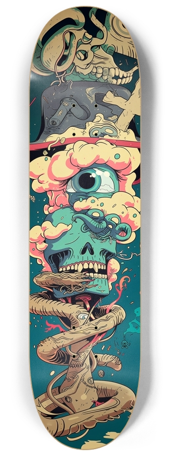 Rotten skull totem 8-1/4 Skateboard Deck
