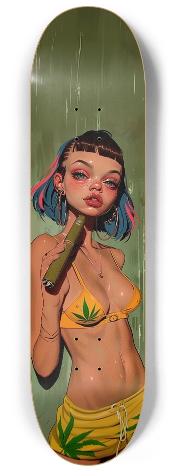 Stoned bikini weed girl 8-1/4 Skateboard Deck