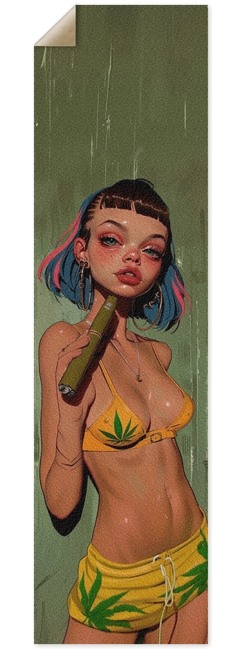 Stoned bikini weed girl