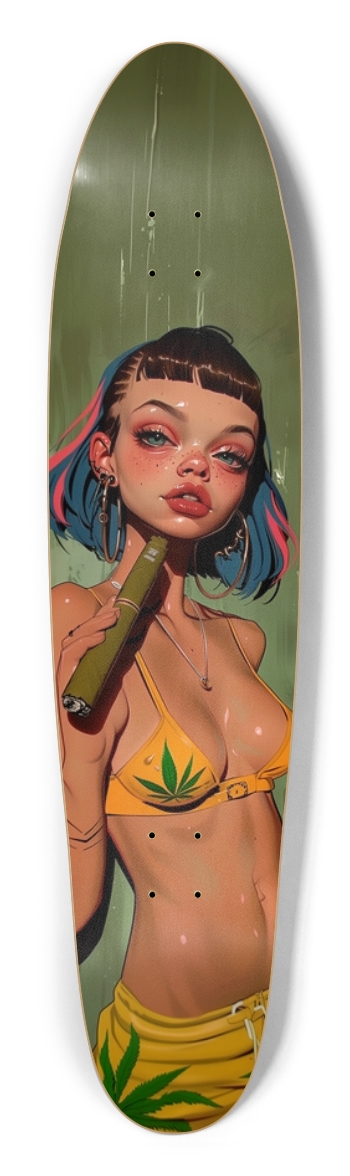 Stoned bikini weed girl Longboard Shape
