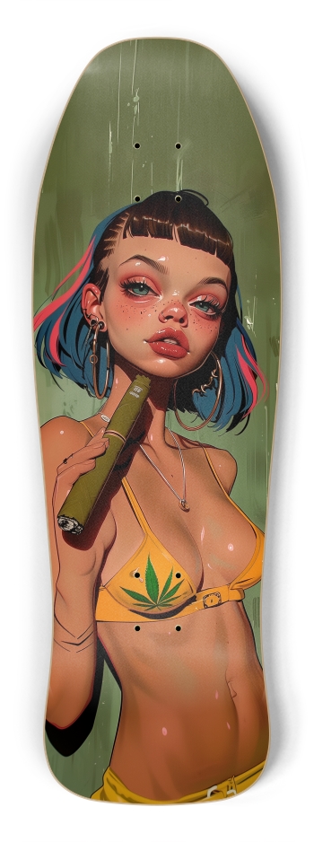 Stoned bikini weed girl
