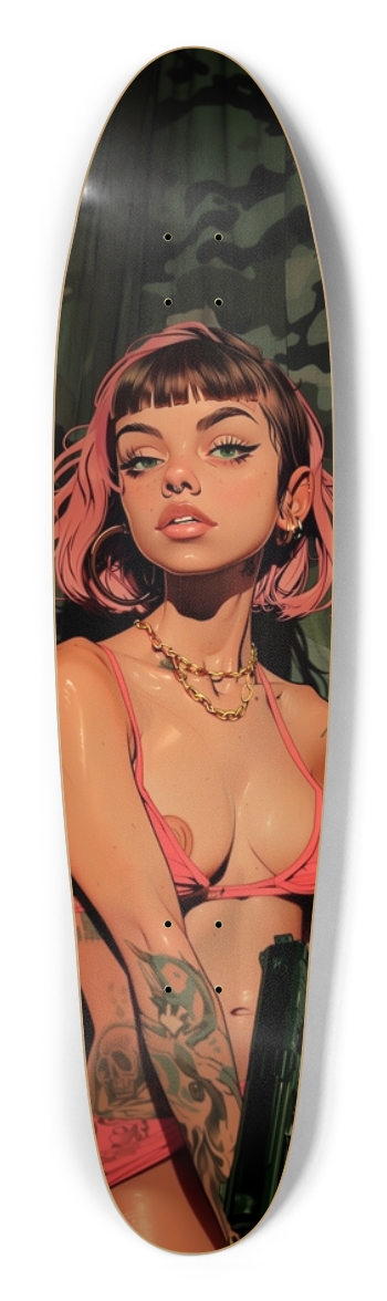 Bikini gun girl Longboard Shape