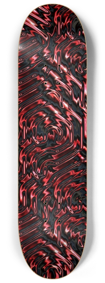 Red Waves 8-1/4 Skateboard Deck