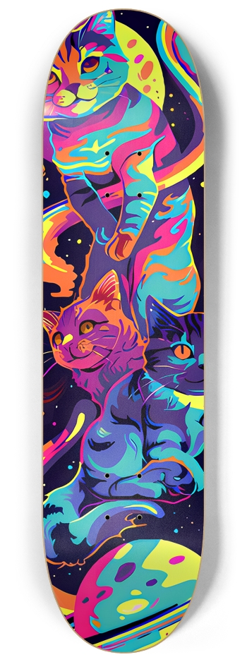 Space Kittens 8-1/4 Skateboard Deck
