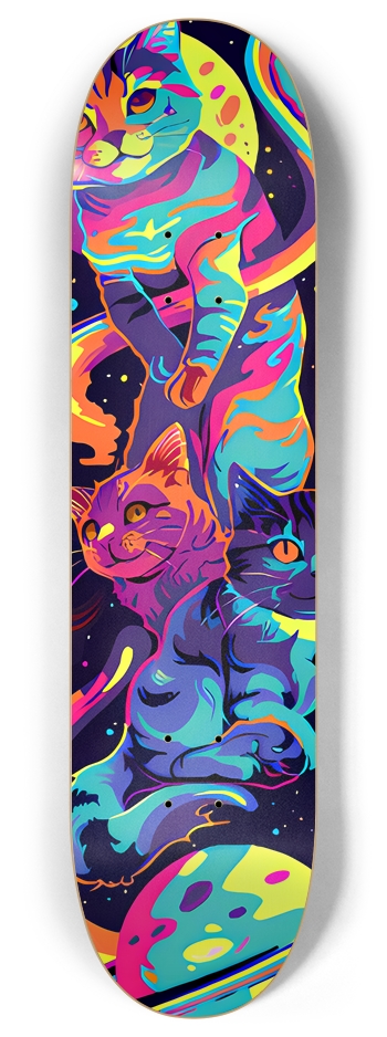 Space Kittens 8 Inch Skateboard Deck