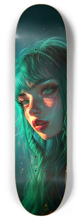 Anime cyber girl art 8 Inch Skateboard Deck