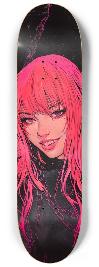 Cyber pink devil girl 8-1/4 Skateboard Deck