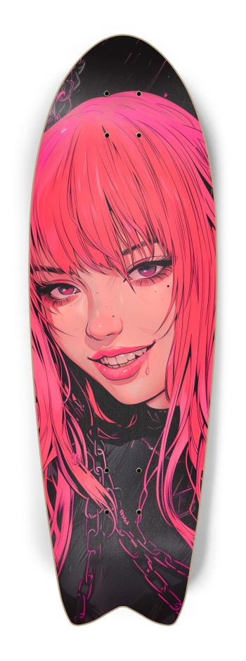 Cyber pink devil girl Fish Tail