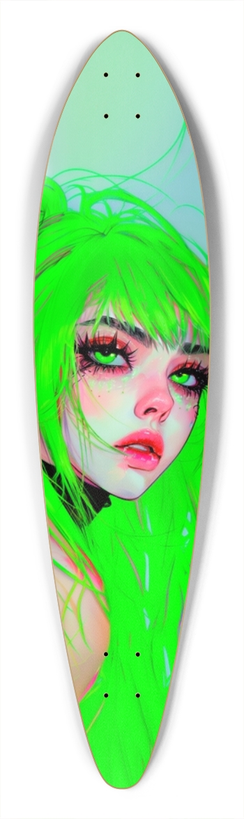 Anime cyber neon girl illustration