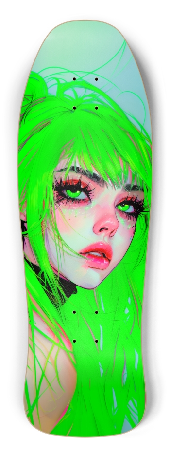 Anime cyber neon girl illustration Shredder Shape