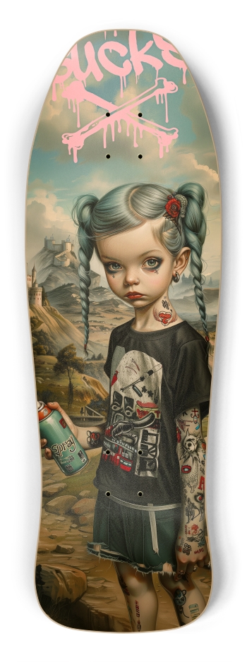 Life Sucks punk kid deck Shredder Shape