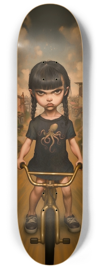 Vintage angry rider kid 8-1/4 Skateboard Deck