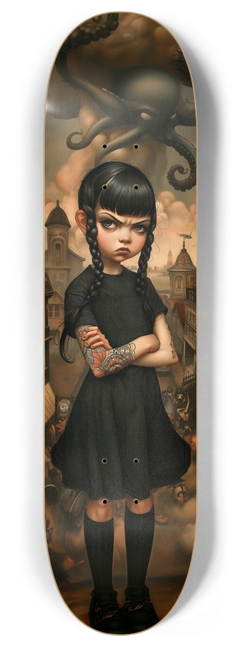 Goth nightmare kid girl 8 Inch Skateboard Deck
