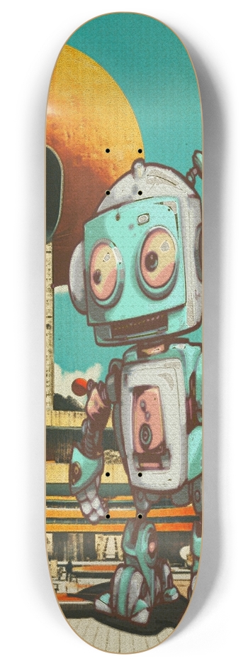 Vintage Robot 8 Inch Skateboard Deck