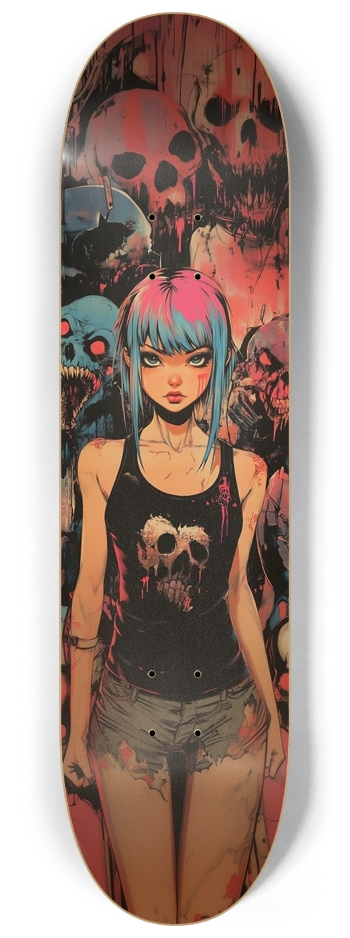 Bad punk skull girl 8-1/4 Skateboard Deck