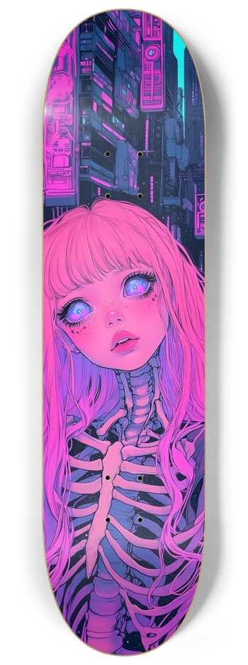 Cyber skeleton girl 8-1/4 Skateboard Deck