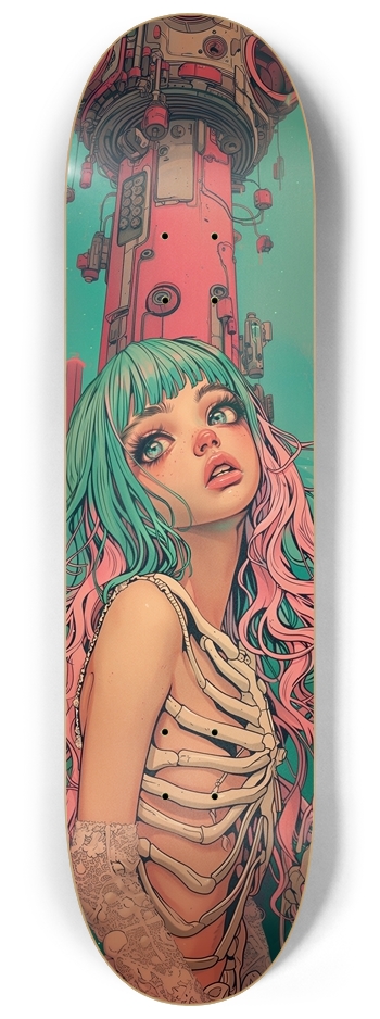 Cyberpunk skull sushi 8-1/4 Skateboard Deck
