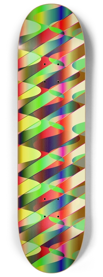 Reflective wave angle #1 8-1/4 Skateboard Deck