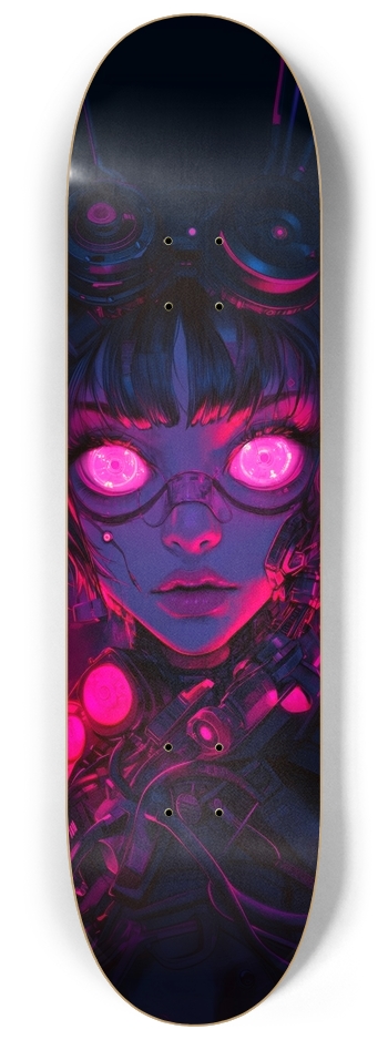 Cyber pink eyes girl 8-1/4 Skateboard Deck