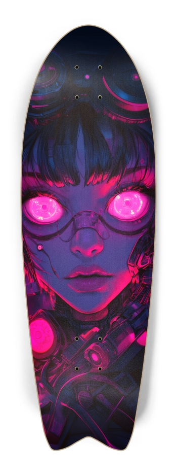 Cyber pink eyes girl Fish Tail