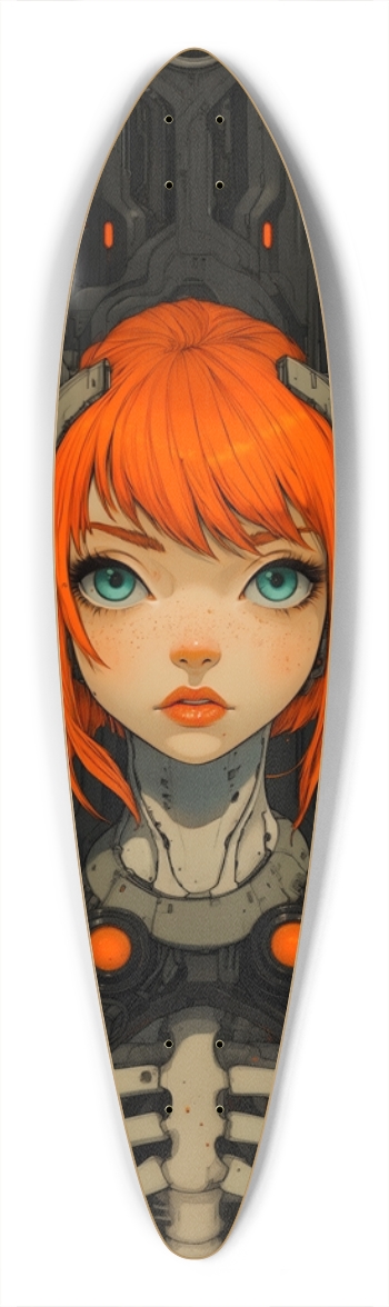 Skeleton cyborg Pintail Longboard