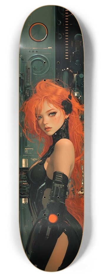 Cyberpunk ginger girl 8 Inch Skateboard Deck