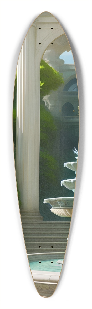 Ornate Fountain Pintail Longboard