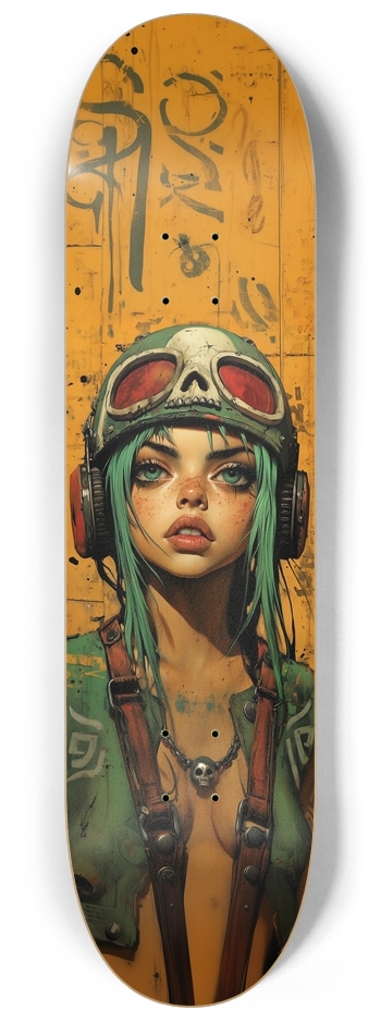 Warior skull girl 8-1/4 Skateboard Deck