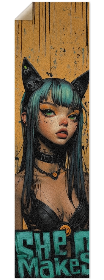Blue cat girl 9 x 33 Inch Griptape