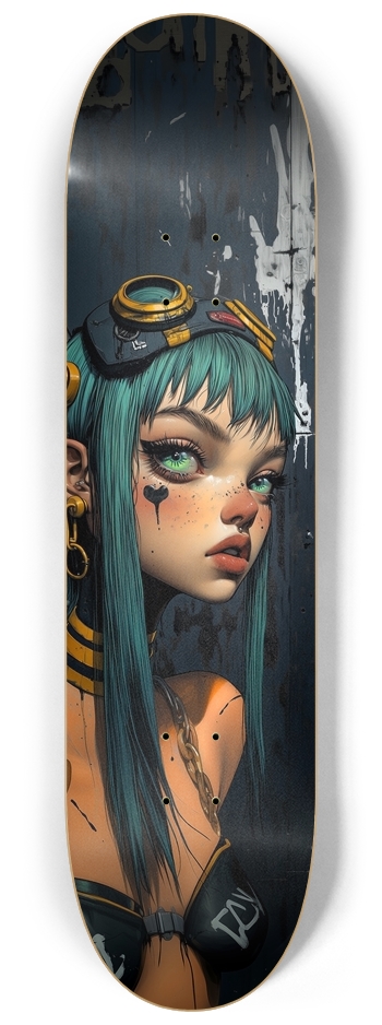 Punky blue hair 8-1/4 Skateboard Deck