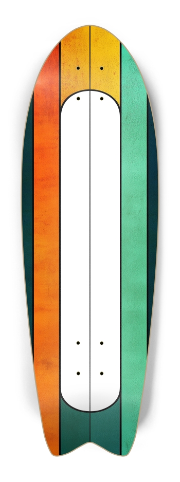 (White is transparent) retro colors skateboard