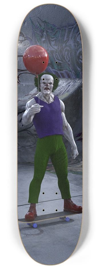 Creepy Scary Clown 8-1/4 Skateboard Deck