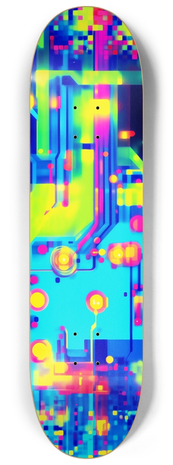 Neon Circuits  8-1/4 Skateboard Deck