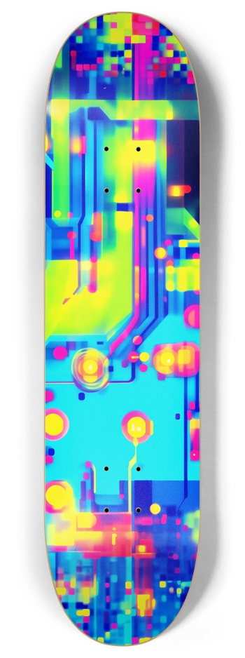 Neon Circuits 8 Inch Skateboard Deck