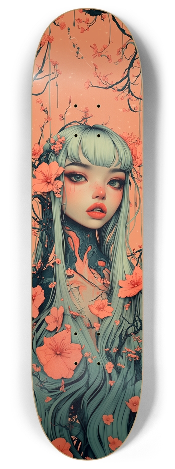 Yokei Sakura Girl 8 Inch Skateboard Deck