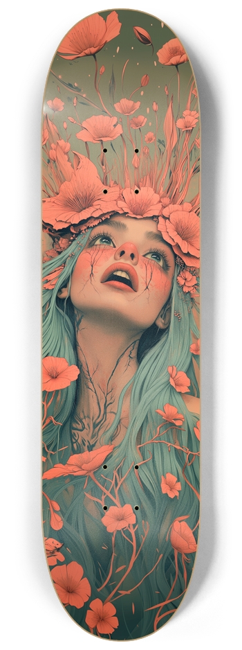 Yokei Flowers  8-1/4 Skateboard Deck