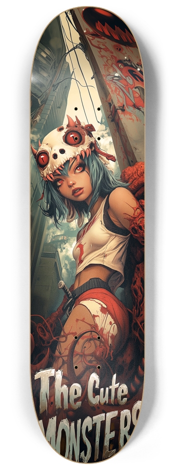 The Cute Monsters  8-1/4 Skateboard Deck