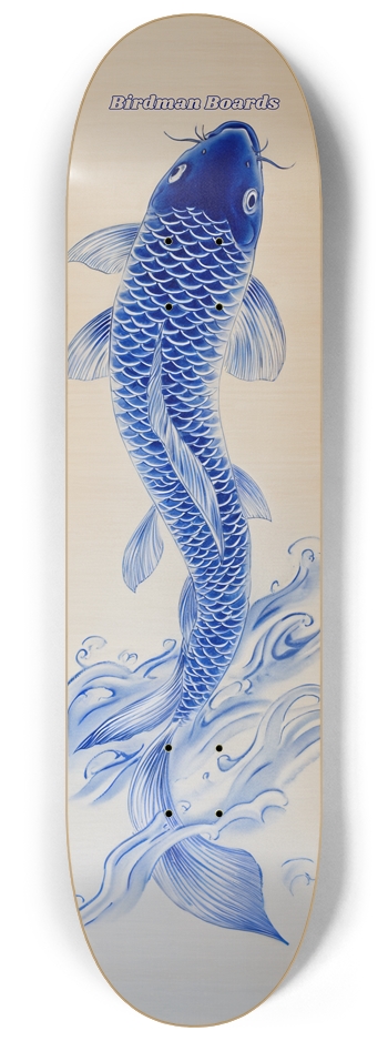 Blue Koi 8-1/4 Skateboard Deck
