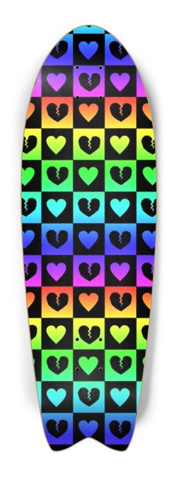 Rainbow Pride Love Heart Checkers