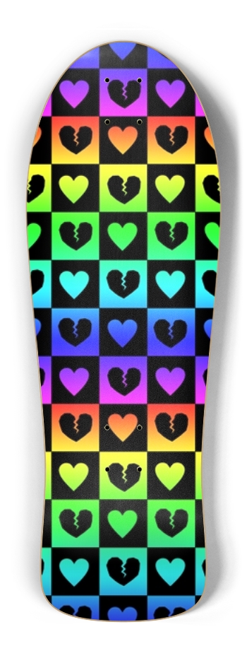Rainbow Pride Love Heart Checkers