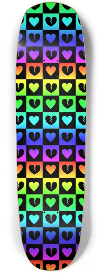 Rainbow Pride Love Heart Checkers