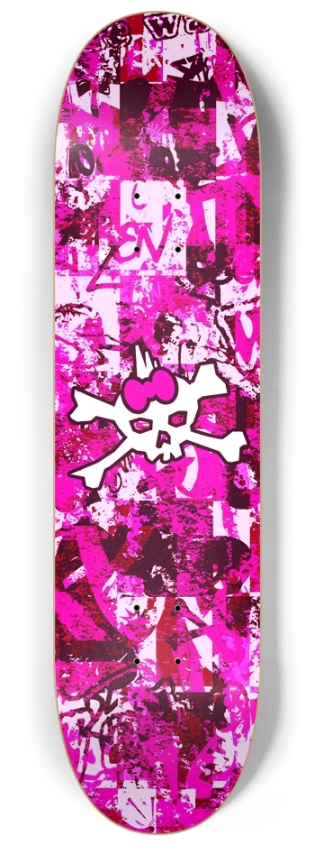 Pink Punk Skull 8-1/4 Skateboard Deck